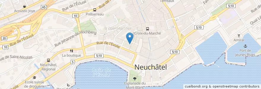 Mapa de ubicacion de Le Sud en Suíça, Neuchâtel, Lac De Neuchâtel (Ne), Neuchâtel.