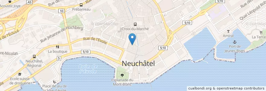 Mapa de ubicacion de Floridita en 스위스, Neuchâtel, Lac De Neuchâtel (Ne), Neuchâtel.