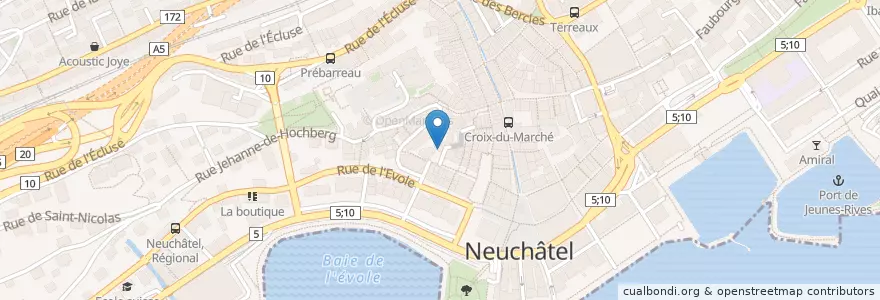 Mapa de ubicacion de Bar de l'univers en Schweiz/Suisse/Svizzera/Svizra, Neuchâtel, Lac De Neuchâtel (Ne), Neuchâtel.