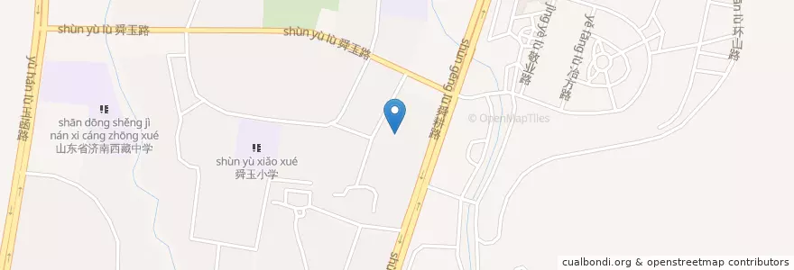 Mapa de ubicacion de 舜玉路街道 en 中国, ツャントン;山東, チーナン;済南市, 市中区, 舜玉路街道.