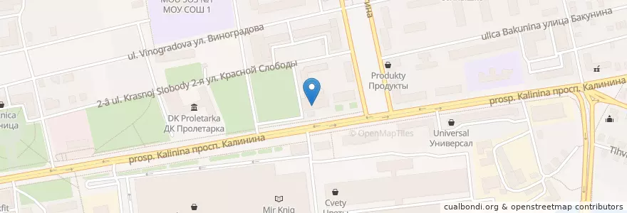 Mapa de ubicacion de Отделение связи №170001 en Russie, District Fédéral Central, Oblast De Tver, Городской Округ Тверь, Калининский Район.