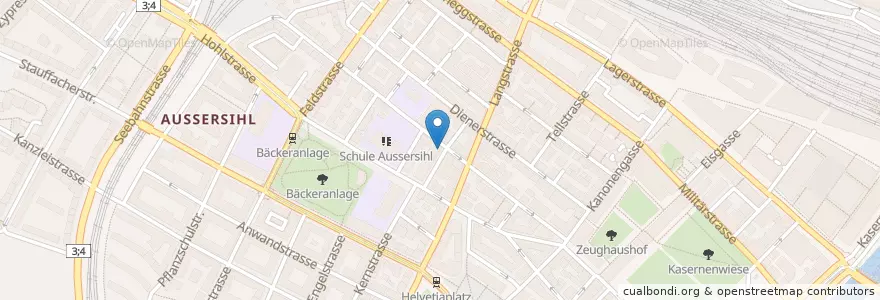 Mapa de ubicacion de Kern Bar en İsviçre, Zürih, Bezirk Zürich, Zürich.