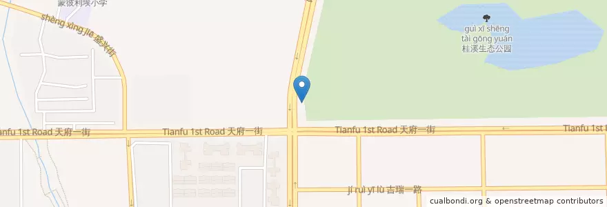 Mapa de ubicacion de Guixi en China, Sichuan, Chengdu City, Wuhou District, Hi-Tech South Zone, Shiyang.