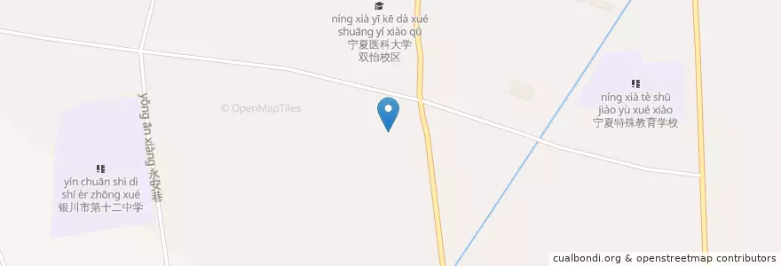 Mapa de ubicacion de 胜利街街道 en China, Ningxia, 银川市, 兴庆区, 胜利街街道.