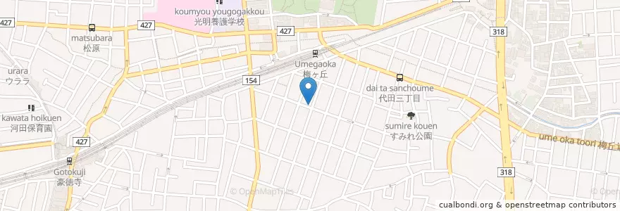 Mapa de ubicacion de 小峯整骨院 en Japonya, 東京都, 世田谷区.