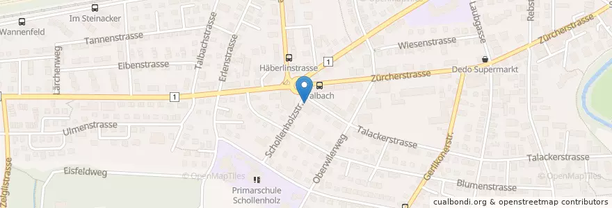 Mapa de ubicacion de Pizza Pronto en Schweiz/Suisse/Svizzera/Svizra, Thurgau, Bezirk Frauenfeld, Frauenfeld.