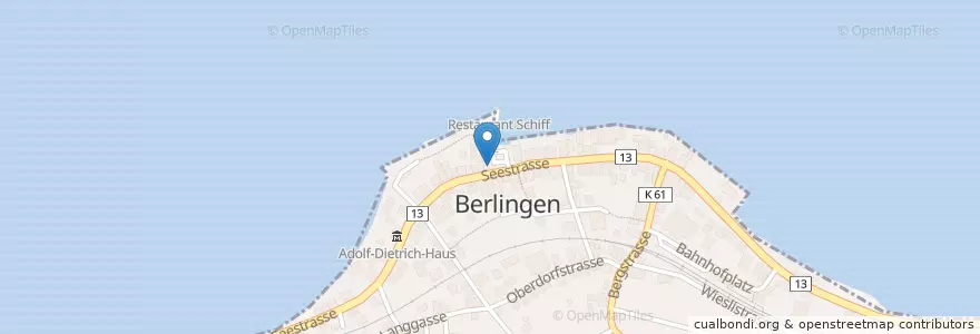 Mapa de ubicacion de Schiff en İsviçre, Thurgau, Berlingen.