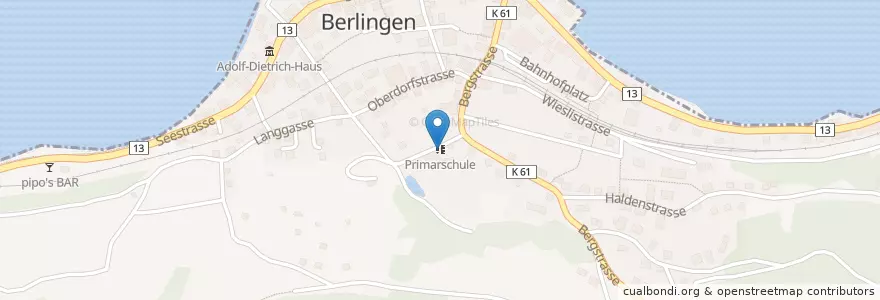 Mapa de ubicacion de Primarschule en Schweiz, Thurgau, Berlingen.