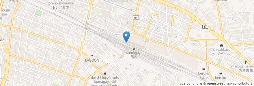 Mapa de ubicacion de ラーメン日高屋 en 日本, 埼玉县, 熊谷市.