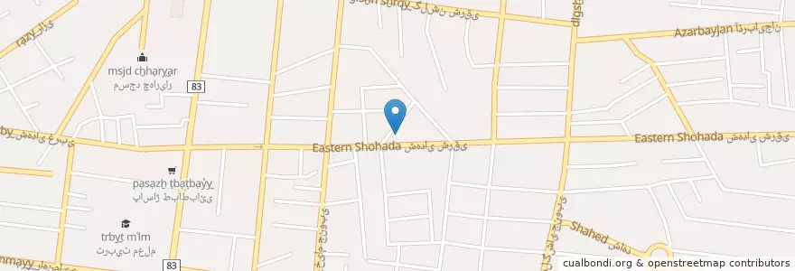 Mapa de ubicacion de گنبد کاووس en Irão, استان گلستان, شهرستان گنبد کاووس, بخش مرکزی, فجر, گنبد کاووس.