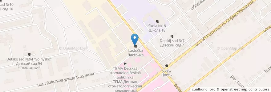 Mapa de ubicacion de Ласточка en Rússia, Distrito Federal Central, Тверская Область, Городской Округ Тверь, Калининский Район.