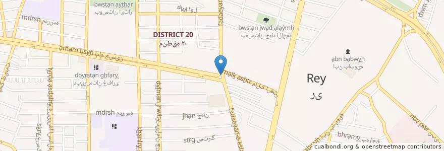 Mapa de ubicacion de ری en ایران, استان تهران, شهرستان ری, بخش مرکزی شهرستان ری, ری.