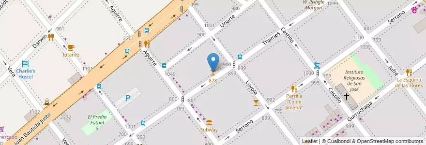 Mapa de ubicacion de 878, Villa Crespo en 阿根廷, Ciudad Autónoma De Buenos Aires, 布宜诺斯艾利斯, Comuna 15.
