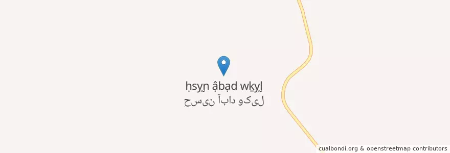 Mapa de ubicacion de حسین‌آباد وکیل en ایران, استان کرمان, شهرستان فهرج, بخش مرکزی شهرستان فهرج, حومه فهرج, حسین‌آباد وکیل.