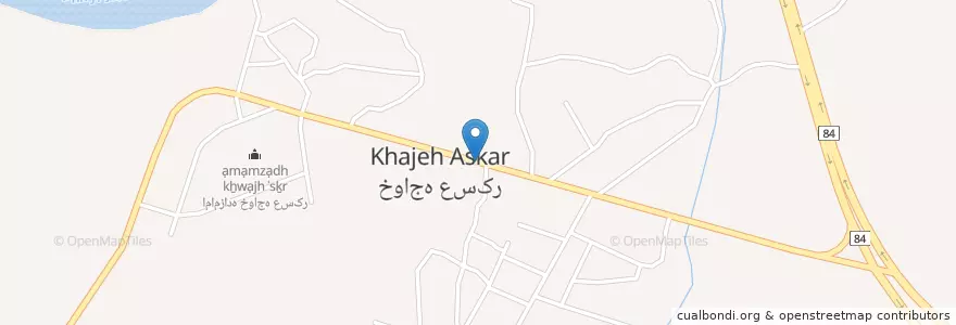Mapa de ubicacion de خواجه عسکر en Iran, Kerman, شهرستان بم, بخش مرکزی شهرستان بم, دهستان حومه بم, خواجه عسکر.