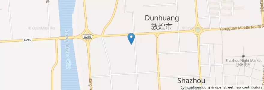 Mapa de ubicacion de 沙州镇 en الصين, قانسو, 酒泉市 / Jiuquan, 敦煌市, 沙州镇.