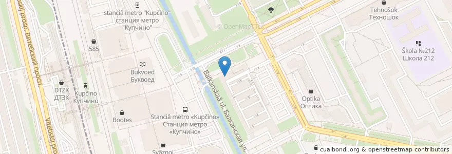 Mapa de ubicacion de Бургер Кинг en Russland, Föderationskreis Nordwest, Oblast Leningrad, Sankt Petersburg, Фрунзенский Район, Балканский Округ.