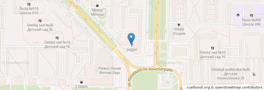 Mapa de ubicacion de Jagger en ロシア, 北西連邦管区, レニングラード州, サンクト ペテルブルク, Московский Район, Округ Новоизмайловское.