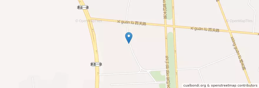 Mapa de ubicacion de 新城 en 中国, 甘肃省, 酒泉市, 肃州区, 新城.