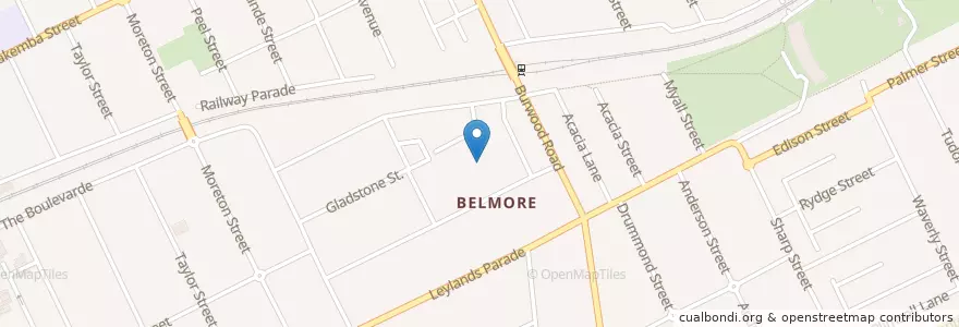 Mapa de ubicacion de Belmore Leauges Club en Australia, New South Wales, Canterbury-Bankstown Council, Sydney.