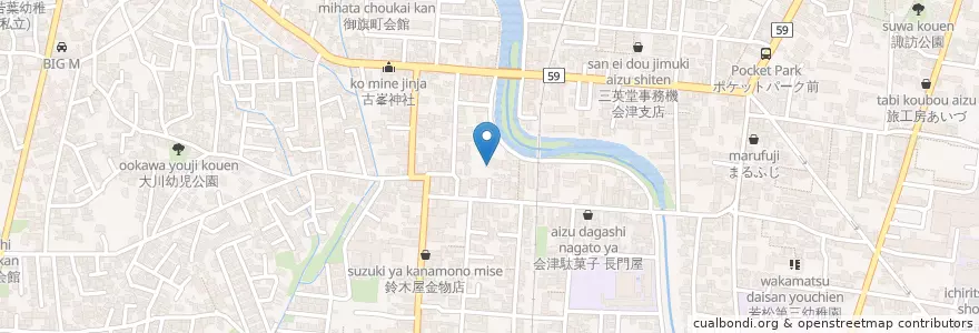 Mapa de ubicacion de 日蓮宗 大法寺 en Japón, Prefectura De Fukushima, 会津若松市.
