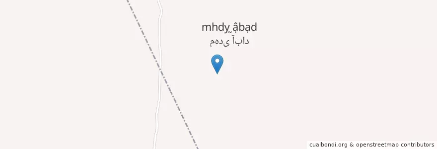 Mapa de ubicacion de مهدی آباد en Iran, استان کرمان, شهرستان نرماشیر, بخش روداب, دهستان مؤمن آباد, مهدی آباد.