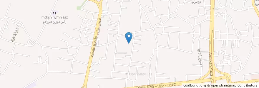 Mapa de ubicacion de میبد en 이란, استان یزد, شهرستان میبد, بخش مرکزی شهرستان میبد, میبد.