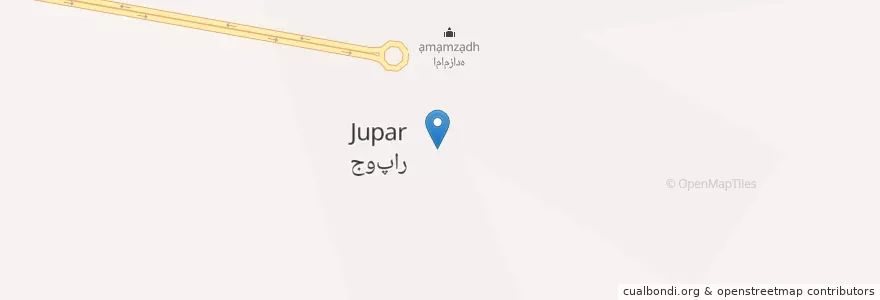 Mapa de ubicacion de جوپار en Irán, Kermán, شهرستان کرمان, بخش ماهان, قناتغستان, جوپار.