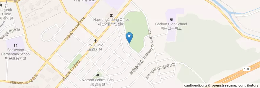Mapa de ubicacion de 내손2동 en Corea Del Sud, Gyeonggi, 의왕시, 내손2동.