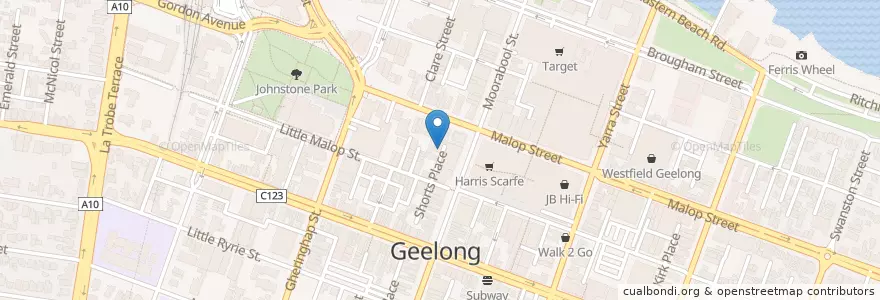 Mapa de ubicacion de Parkers Steak House en Australia, Victoria, City Of Greater Geelong.