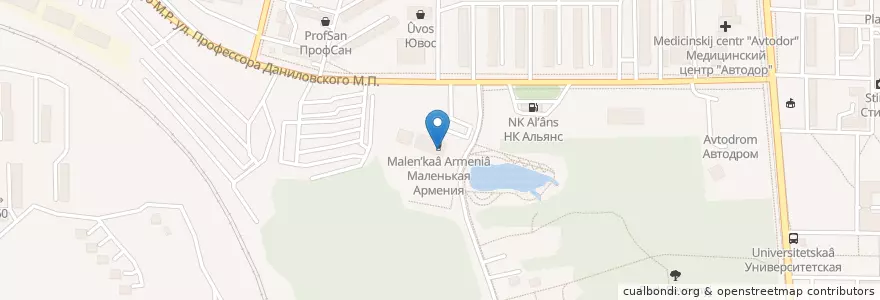Mapa de ubicacion de Маленькая Армения en Rusland, Federaal District Verre Oosten, Kraj Chabarovsk, Городской Округ Хабаровск.