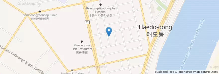 Mapa de ubicacion de 해도동 en كوريا الجنوبية, 경상북도, 포항시, 남구, 해도동.