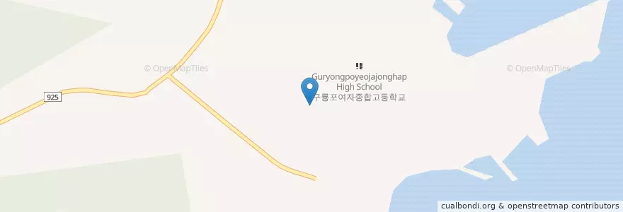 Mapa de ubicacion de 구룡포읍 en 대한민국, 경상북도, 포항시, 남구, 구룡포읍.
