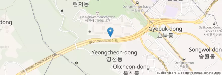 Mapa de ubicacion de 천연동 en كوريا الجنوبية, سول, 서대문구, 천연동.
