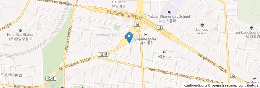 Mapa de ubicacion de 간석동 en Coreia Do Sul, 인천, 남동구, 간석동.