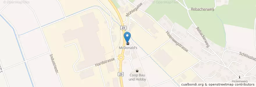 Mapa de ubicacion de McDonald's en Schweiz, Aargau, Bezirk Kulm, Reinach.