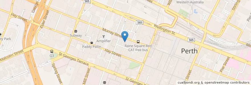 Mapa de ubicacion de Holmes & Co, en Australia, Australia Occidentale, City Of Perth.