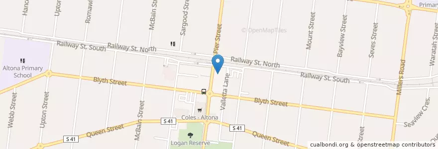 Mapa de ubicacion de Tom Sarros Pharmacy en Austrália, Victoria, City Of Hobsons Bay.