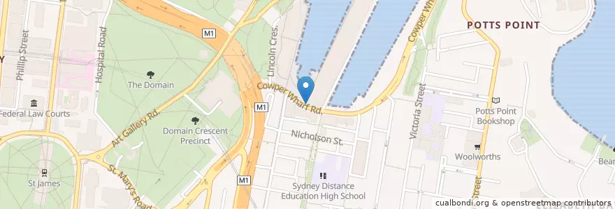 Mapa de ubicacion de Taxi Stand en オーストラリア, ニューサウスウェールズ, Council Of The City Of Sydney, Sydney.