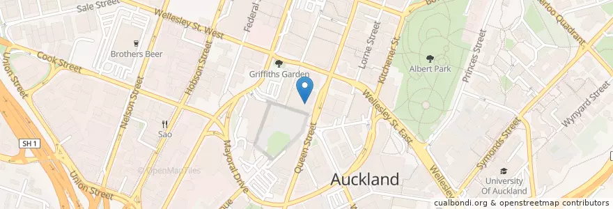 Mapa de ubicacion de Event Cinemas Queen Street en Nueva Zelanda, Auckland, Waitematā.
