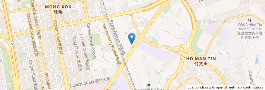 Mapa de ubicacion de 南洋商業銀行 NCB en China, Cantão, Hong Kong, Novos Territórios, Kowloon, 油尖旺區 Yau Tsim Mong District, 九龍城區 Kowloon City District.