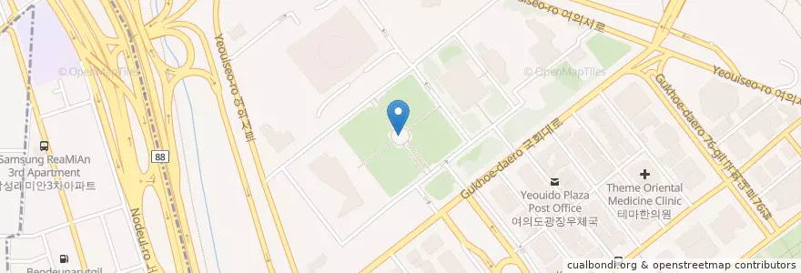 Mapa de ubicacion de 국회 분수대 en 대한민국, 서울, 영등포구, 여의동.
