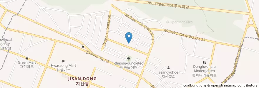 Mapa de ubicacion de 지산동 en Corea Del Sur, Daegu, 수성구, 지산동.