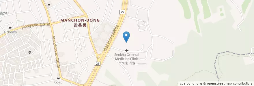 Mapa de ubicacion de 만촌동 en Zuid-Korea, Daegu, 수성구, 만촌동.