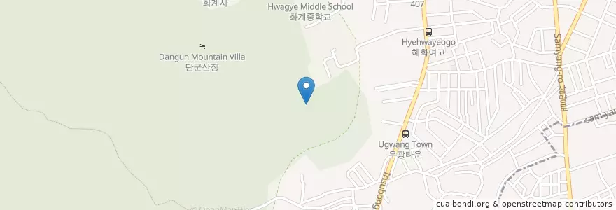 Mapa de ubicacion de 수유1동 en 대한민국, 서울, 강북구, 수유1동.