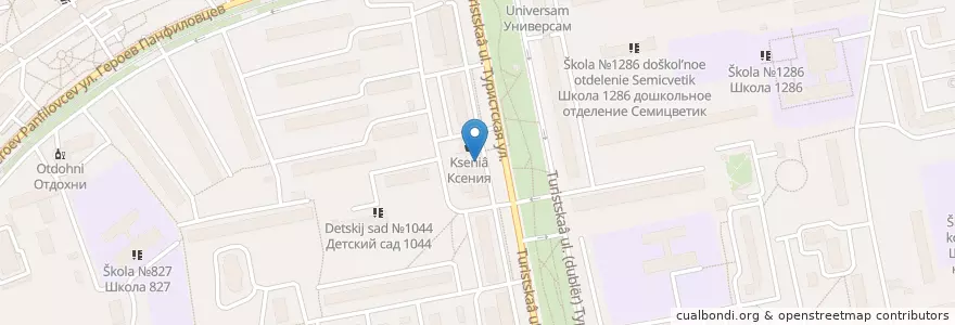 Mapa de ubicacion de Ригла en Rusia, Distrito Federal Central, Москва, Северо-Западный Административный Округ, Район Северное Тушино.