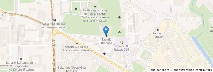 Mapa de ubicacion de Шабада en Rússia, Distrito Federal Central, Москва, Северо-Восточный Административный Округ, Останкинский Район, Район Ростокино.