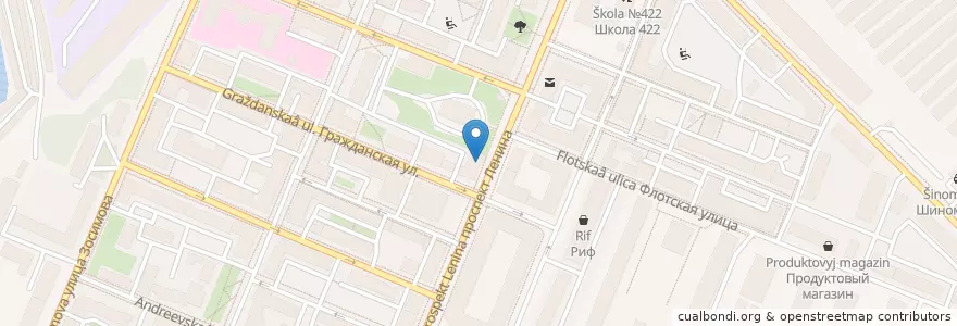Mapa de ubicacion de Подворье en Rusia, Северо-Западный Федеральный Округ, Óblast De Leningrado, San Petersburgo, Кронштадтский Район, Кронштадт.