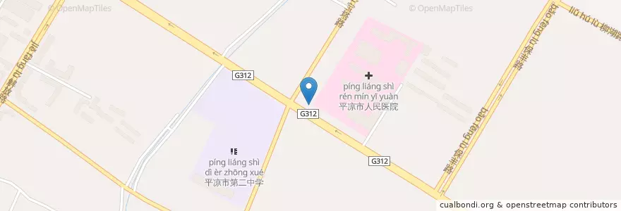 Mapa de ubicacion de 东关街道 en China, Gansu, 平凉市, 崆峒区, 东关街道.