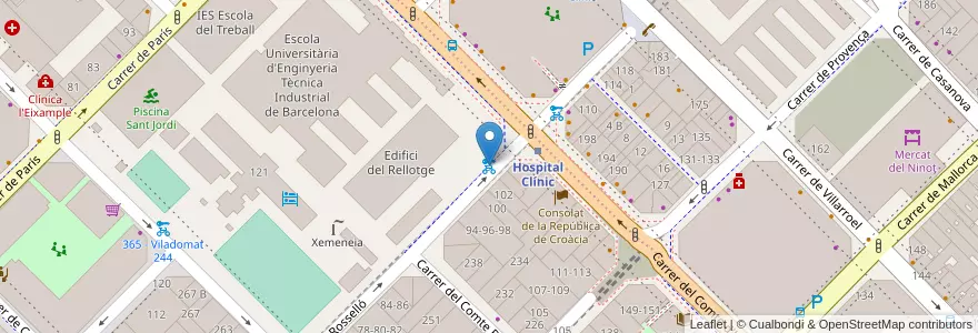 Mapa de ubicacion de 89 - Rosselló 101 en اسپانیا, Catalunya, Barcelona, Barcelonès, Barcelona.